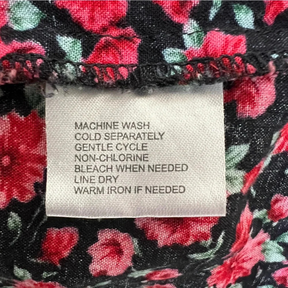 MSK vintage floral Polk dot rose button down midi dress size 6P cottagecore - Picture 7 of 10